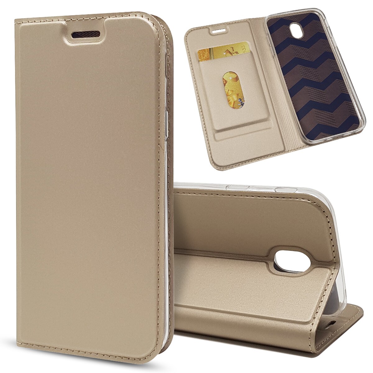 Case Samsung Galaxy J5 Pro #เคสฝาพับหนัง PU Magnetic Adsorption Stand Leather Card Holder