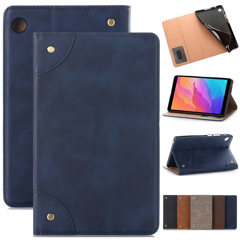 Case Huawei MatePad T8 8.0 หนัง PU #เคสฝาพับผิวหนังม้าสไตล์ Retro แบบกระเป๋าสตางค์สมาร์ท Crazy Horse Texture Retro PU Leather