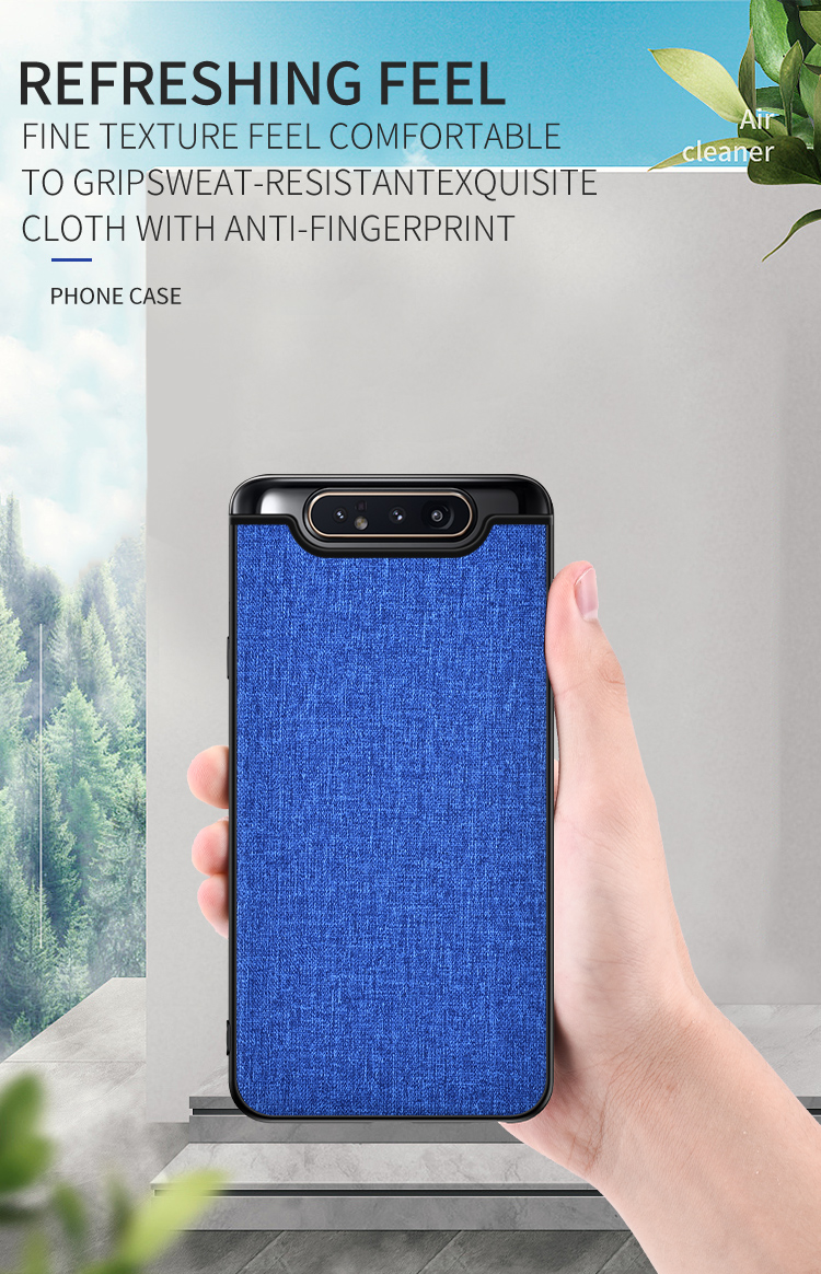 เคส Samsung Galaxy A80 #เคสฝาหลังเคลือบผิวผ้า Matte Cloth PU + PC + TPU Hybrid