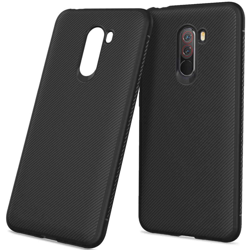 เคส Xiaomi Pocophone F1 #เคสฝาหลัง TPU นิ่ม Twill Texture Soft Silicone Back Case Cover