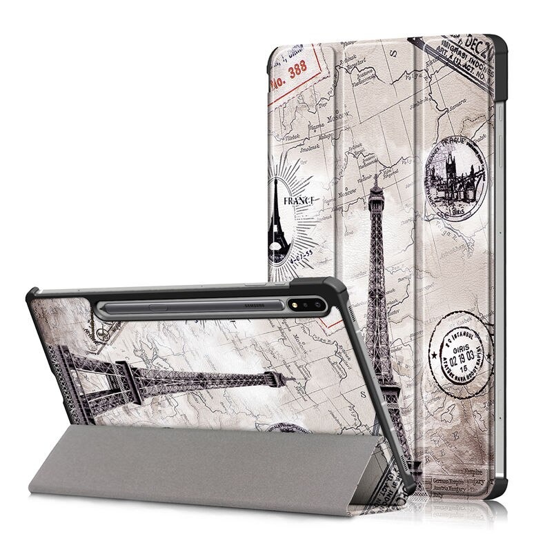 เคส Samsung Galaxy Tab S7 FE 12.4"(T730,T736) #เคสแบบฝาพับหนัง PU พิมพ์ลาย Patterned Tri-fold Stand Leather Smart Case