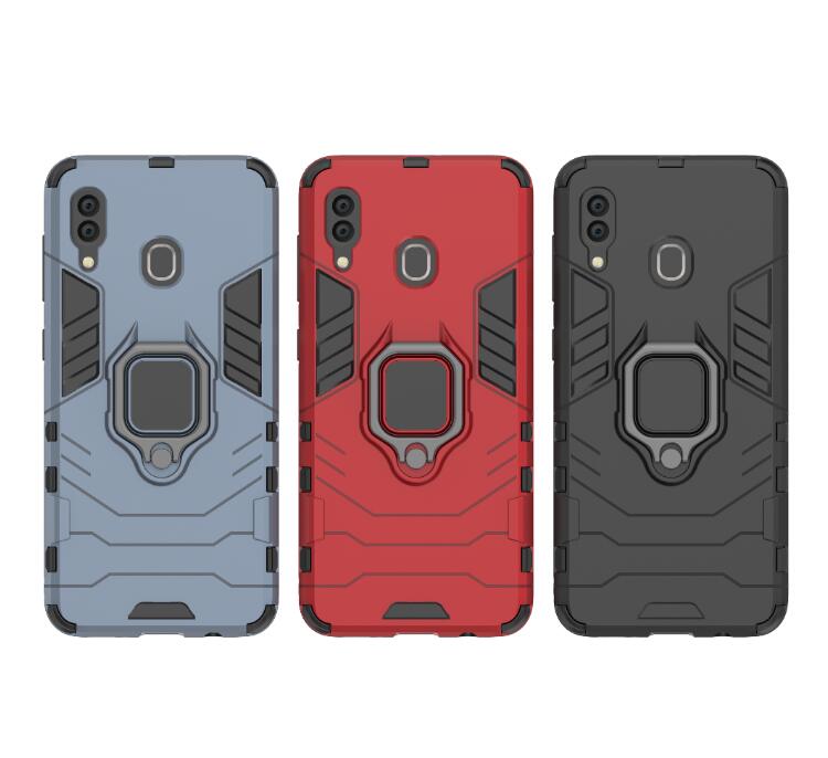 Case Huawei Y7 2019 #เคสฝาหลังพลาสติกแข็ง +TPU Hybrid Case มีแหวนสวมนิ้วโลหะ