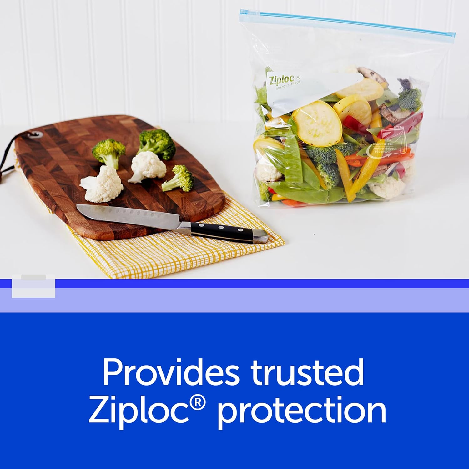 Ziploc® Freezer Quart Slider 34,75 Bags Power Shield Technology ถุงเก็บอาหาร ถุงอเนกประสงค์