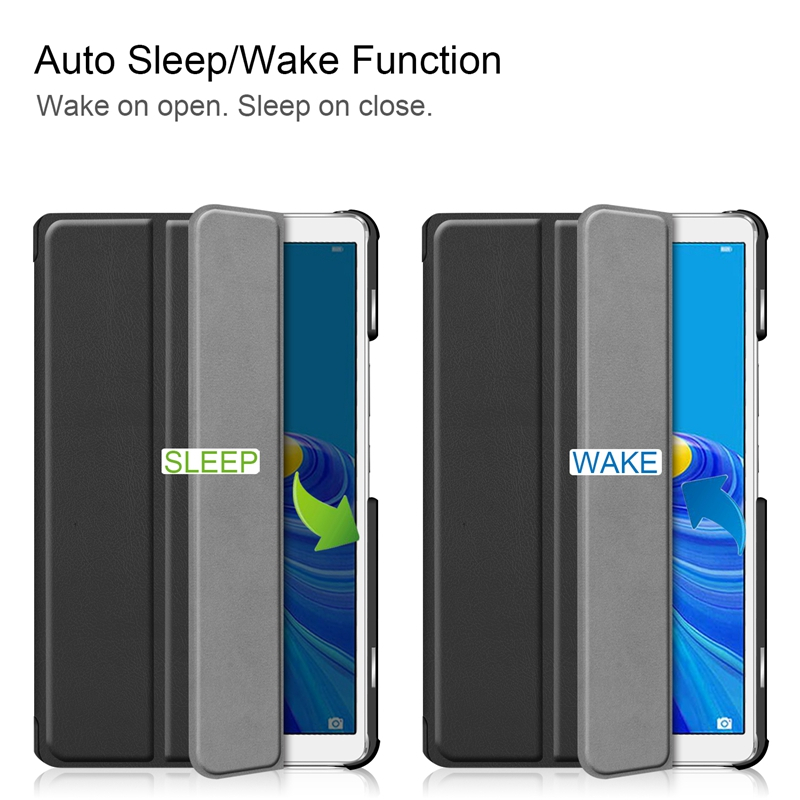 Case Huawei MediaPad M6 8.4 #เคสฝาพับหนัง PU แบบ 3 พับ Tri-fold Stand Leather Smart Tablet