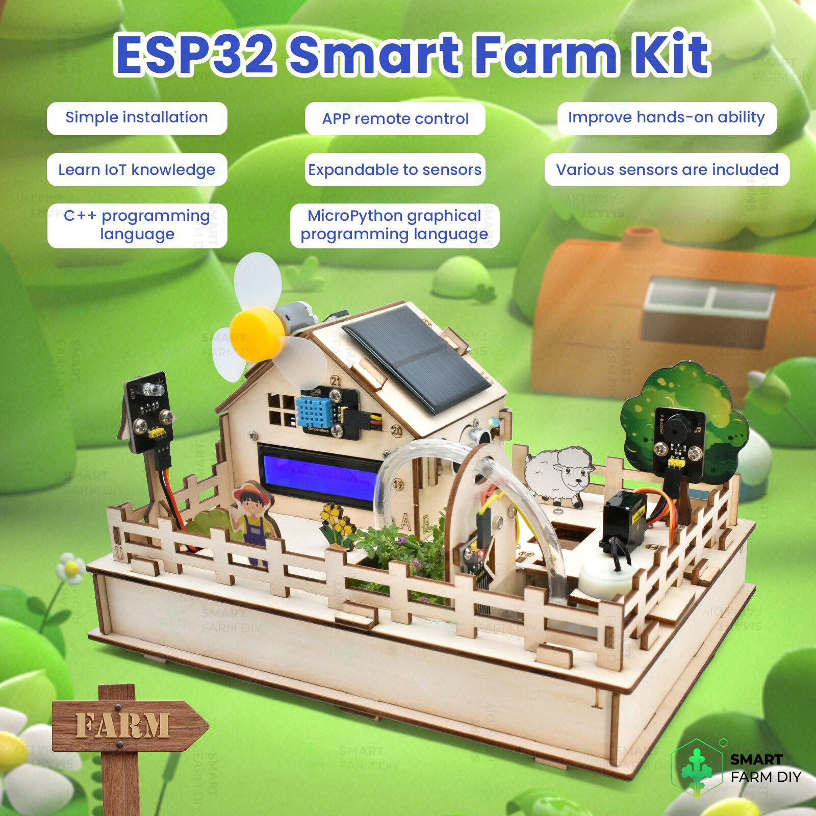ชุดการเรียนรู้สมาร์ทฟาร์มคิท Smart Farm Kit for ESP32 และแอพพลิเคชั่น
