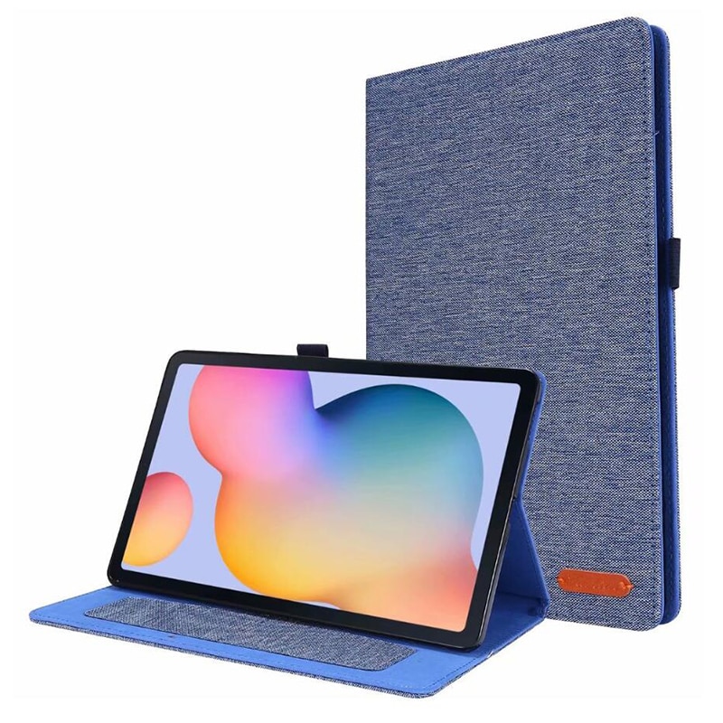 เคส Samsung Galaxy Tab S6 Lite 10.4 SM-P610 P615 P617 #เคสฝาพับหนัง PU ผิวผ้าพับตั้งได้ Cloth Leather Wallet