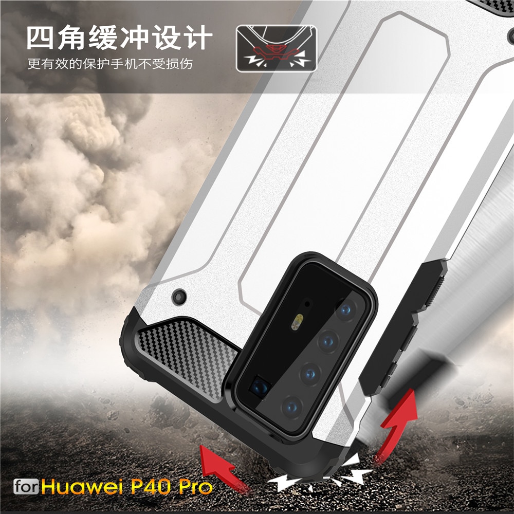 Case Huawei P40 #เคสฝาหลังเกราะป้องกัน ไฮบริด พลาสติก+TPU Heavy Duty Rugged Hybrid