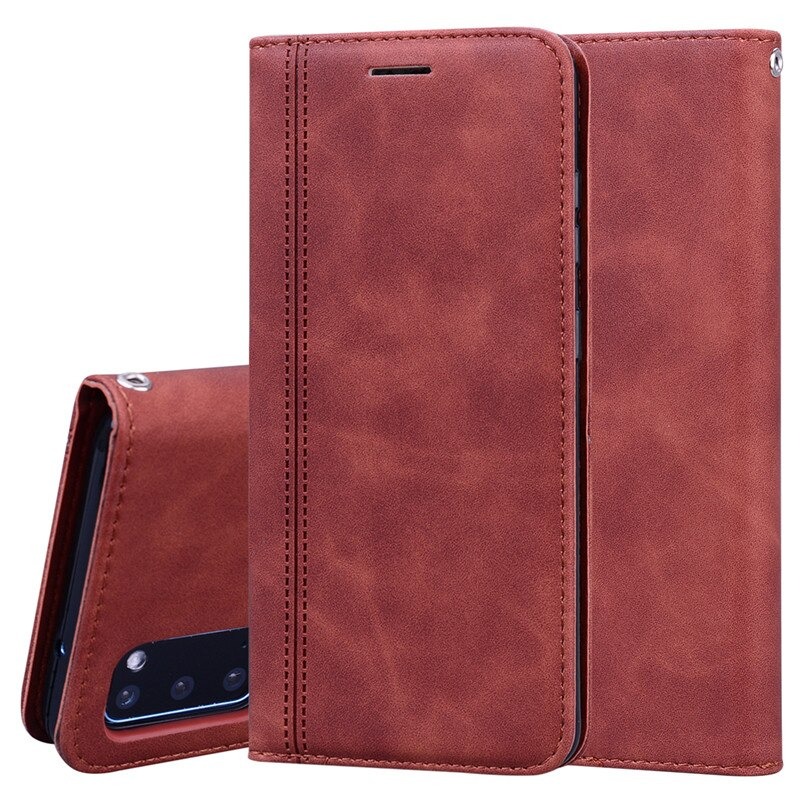 Case Samsung Galaxy S20 FE / S20 FE 5G #เคสฝาพับแบบกระเป๋าสตางค์ Magnetic Flip Wallet Bracket Leather Lattice TPU Phone Case