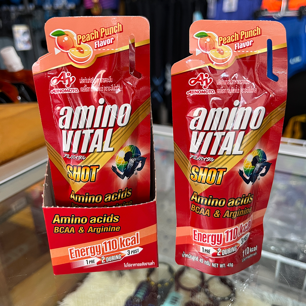 Amino VITAL Amino Acids Gel Shot 45g ให้พลังงาน 110 กิโลแคลลอรี่สำหรับออกกำลังกาย (Z20)