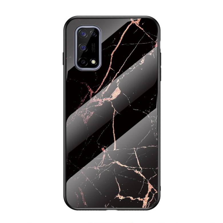 เคส Realme 7 5G #เคสฝาหลัง Gradient Color ลายหินอ่อน Glass + PC + TPU Hybrid Case