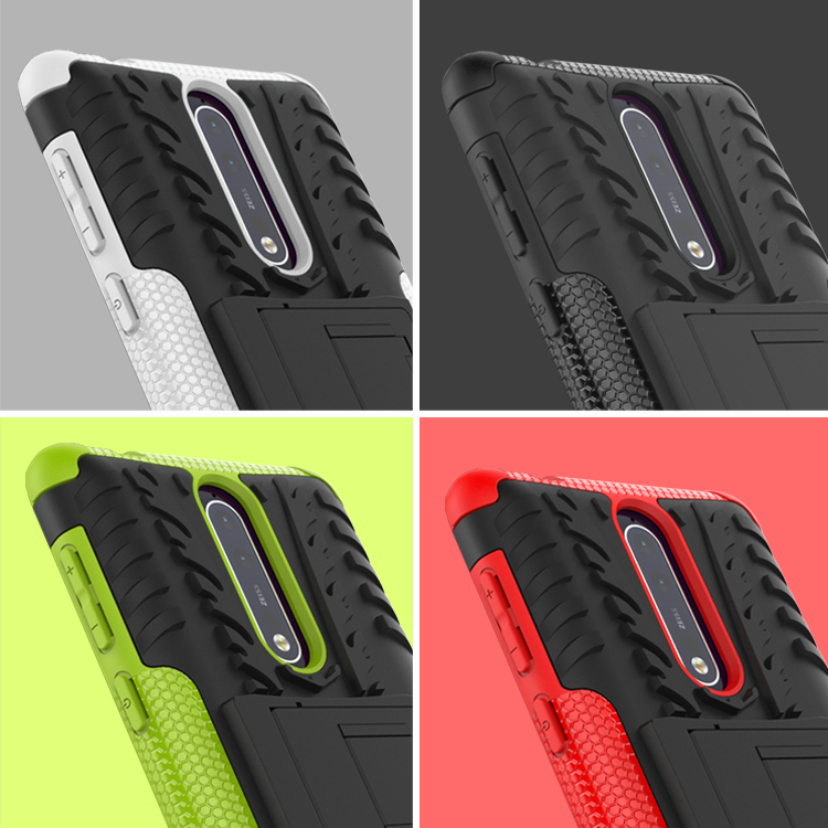 Case Nokia 8 #เคสแข็งรูปแบบยางรถยนต์ Hybrid PC+TPU สีสันสวยงามทันสมัย