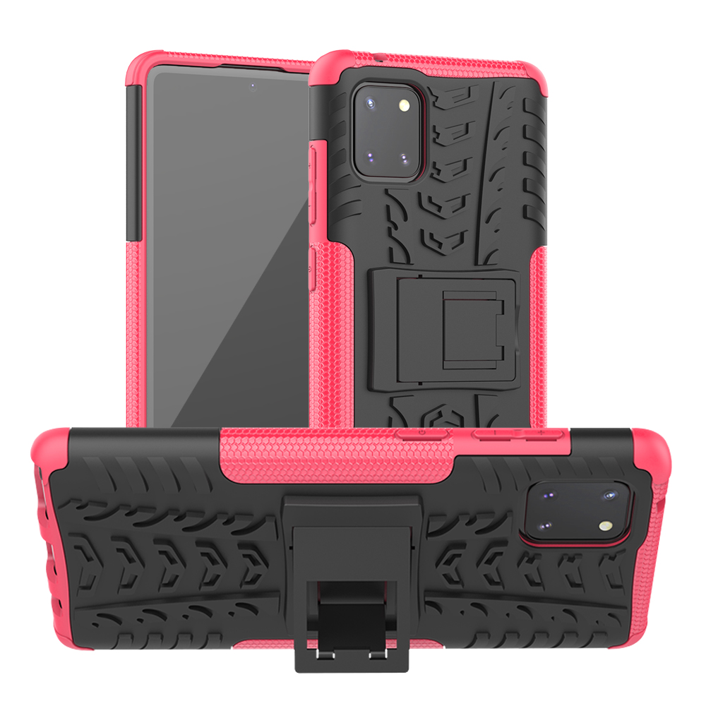 Case Samsung Galaxy Note 10 lite #เคสฝาหลังกันลื่น Cool Tyre Pattern Kickstand (PC + TPU)