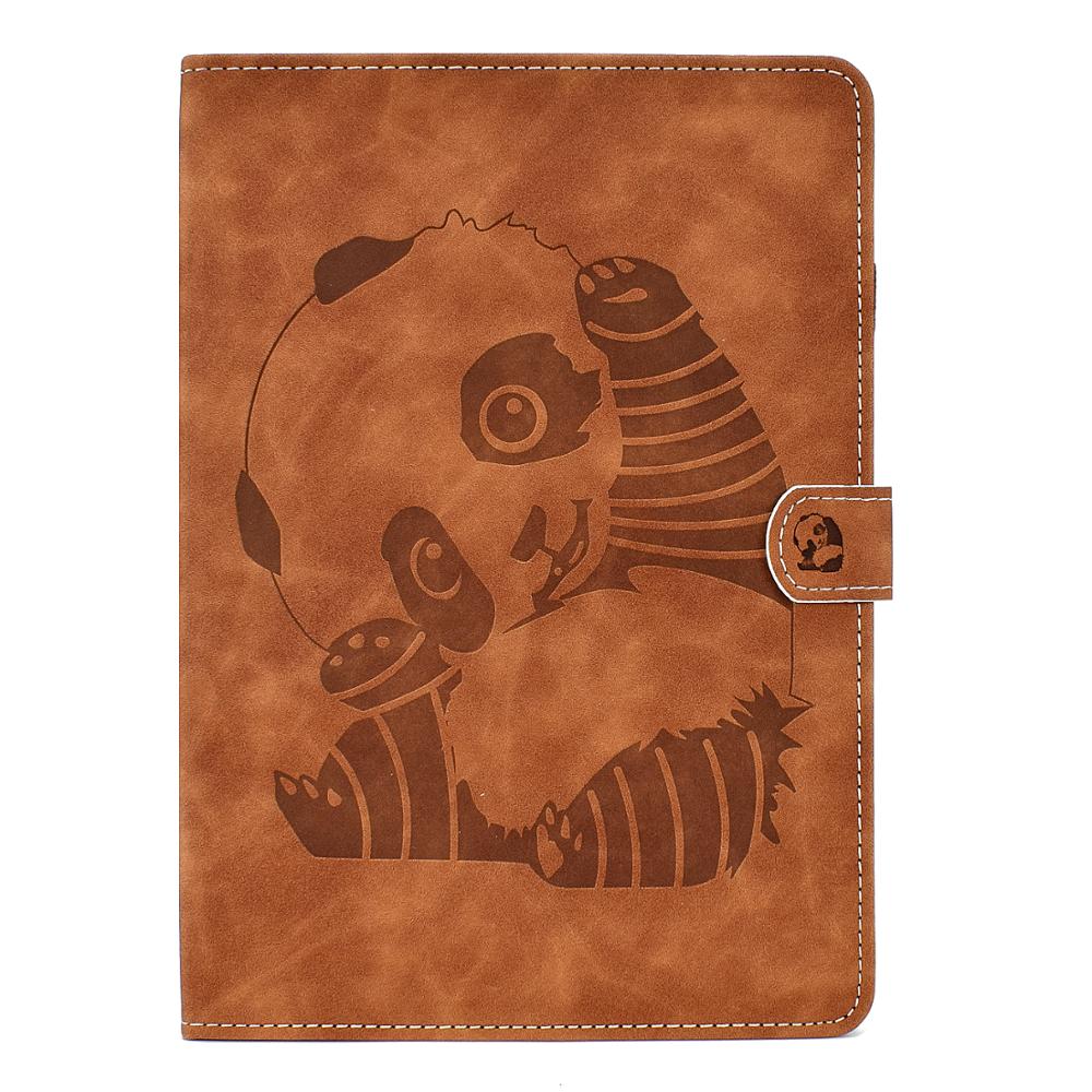 เคส Samsung Galaxy Tab S6 Lite 10.4 SM-P610 P615 P617 #เคสฝาพับหนัง PU พิมพ์ลายแพนด้ามีช่องใส่บัตร Panda Smart Leather Case Cover Shockproof