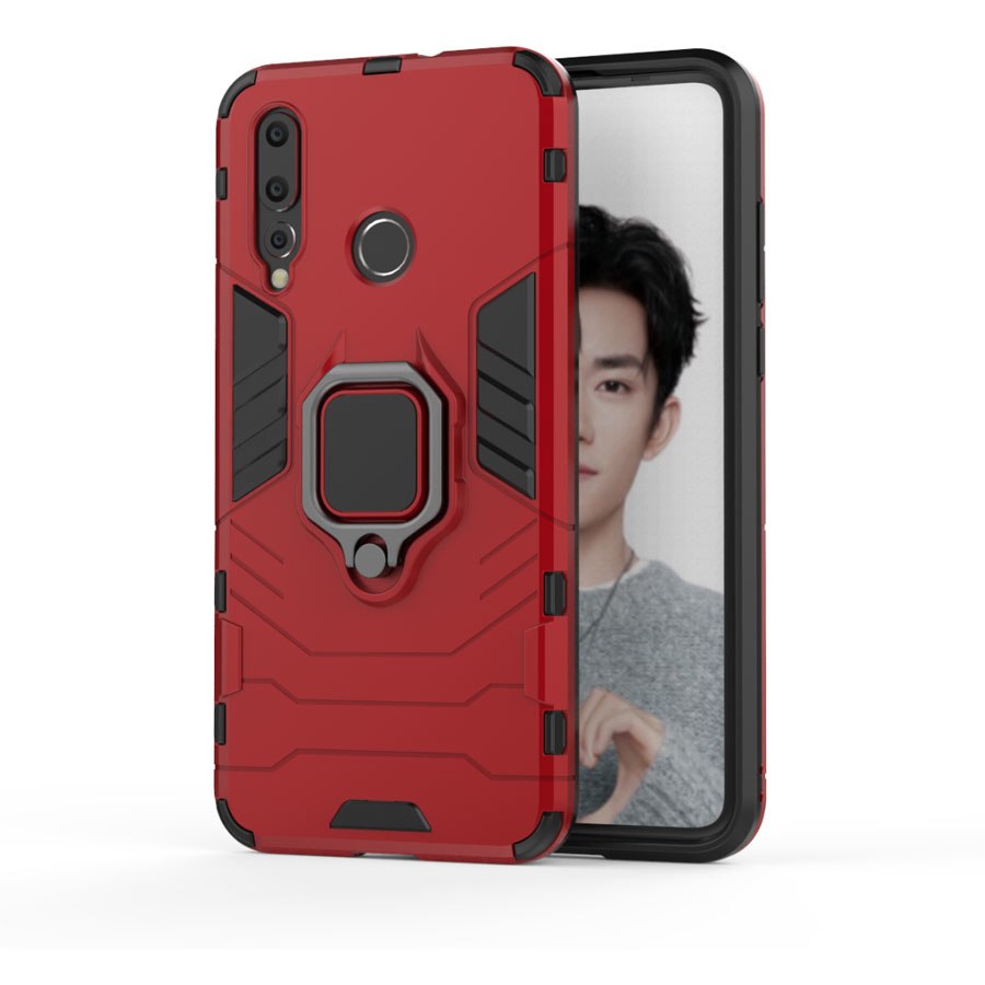 Case Huawei nova 4 #เคสฝาหลังพลาสติกแข็ง +TPU Hybrid Case มีแหวนสวมนิ้วโลหะ