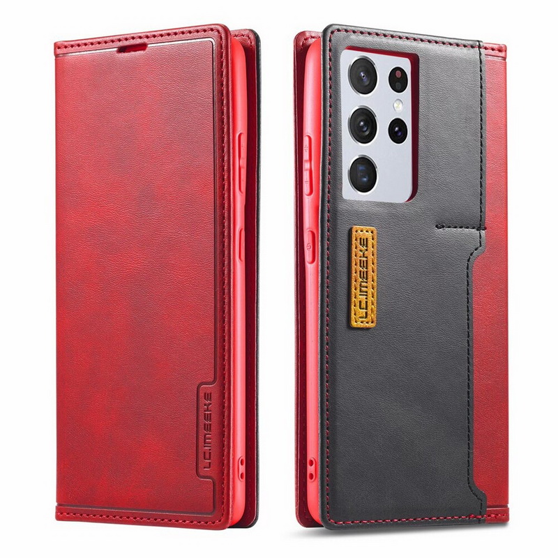 เคส Samsung Galaxy S21 Ultra #เคสฝาพับหนัง PU สไตล์กระเป๋าสตางค์พร้อมช่องใส่การ์ด Fashion Retro Card Slot Wallet Flip Cover PU Leather Phone Case