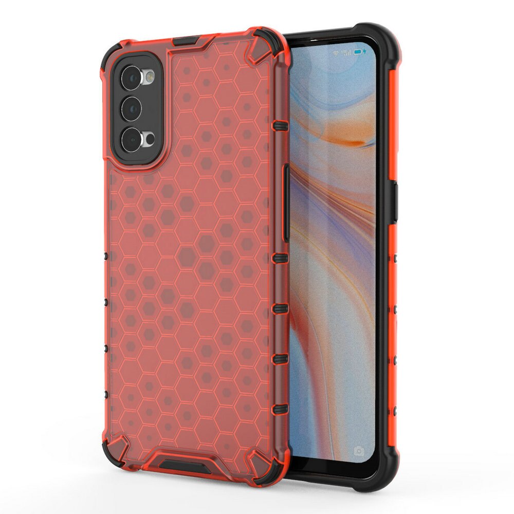 Case OPPO Reno 4 Pro 5G #เคสฝาหลังกันกระแทก Honeycomb Shock Absorber TPU + PC + Silicone Hybrid