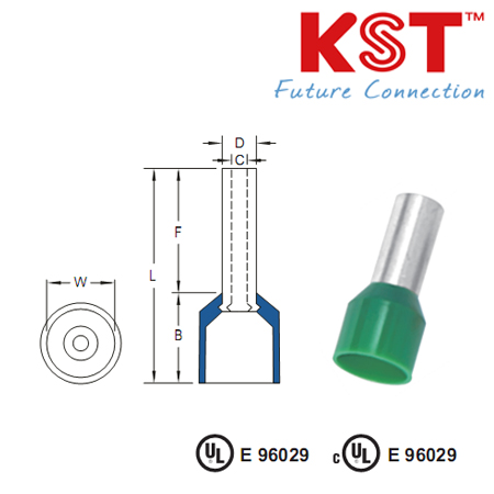E ข้อต่อย้ำสายแบบเดี่ยวหุ้ม,ขอดเอ็น,nylon-insulated cord end terminals e series