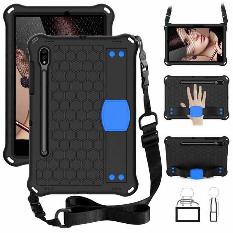 เคส Samsung Galaxy Tab S7 SM-T870 SM-T875 #เคสกันกระแทกลายรังผึ้งพร้อมสายคล้องไหล่ EVA Tablet Hybrid Shell with Shoulder Strap