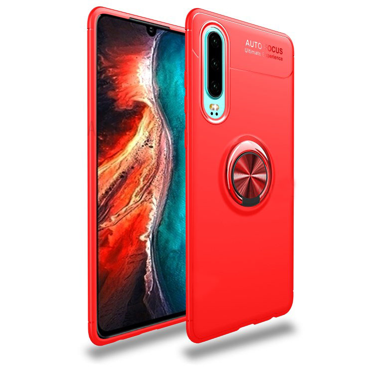 Case Huawei P30 #เคสฝาหลัง Metal Ring Bracket TPU (แผ่นโลหะแบบ Built-in)