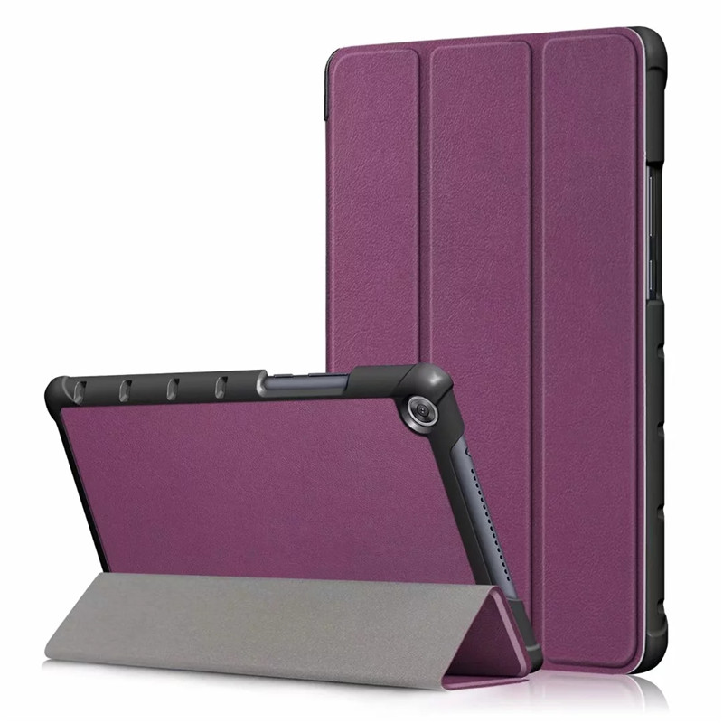 เคส Huawei MediaPad M5 Lite 8 #เคสฝาพับสามพับหนัง PU ผิวลิ้นจี่ Litchi Skin PU Leather Tri-fold Stand Tablet Cover