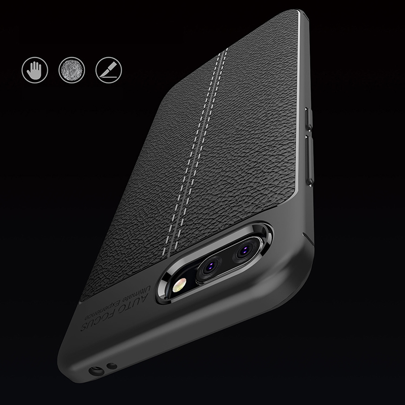 เคส Honor 10 #เคสฝาหลัง TPU ลายหนัง PU ผิวลิ้นจี่ช่วยป้องกันลายนิ้วมือคุณภาพดี