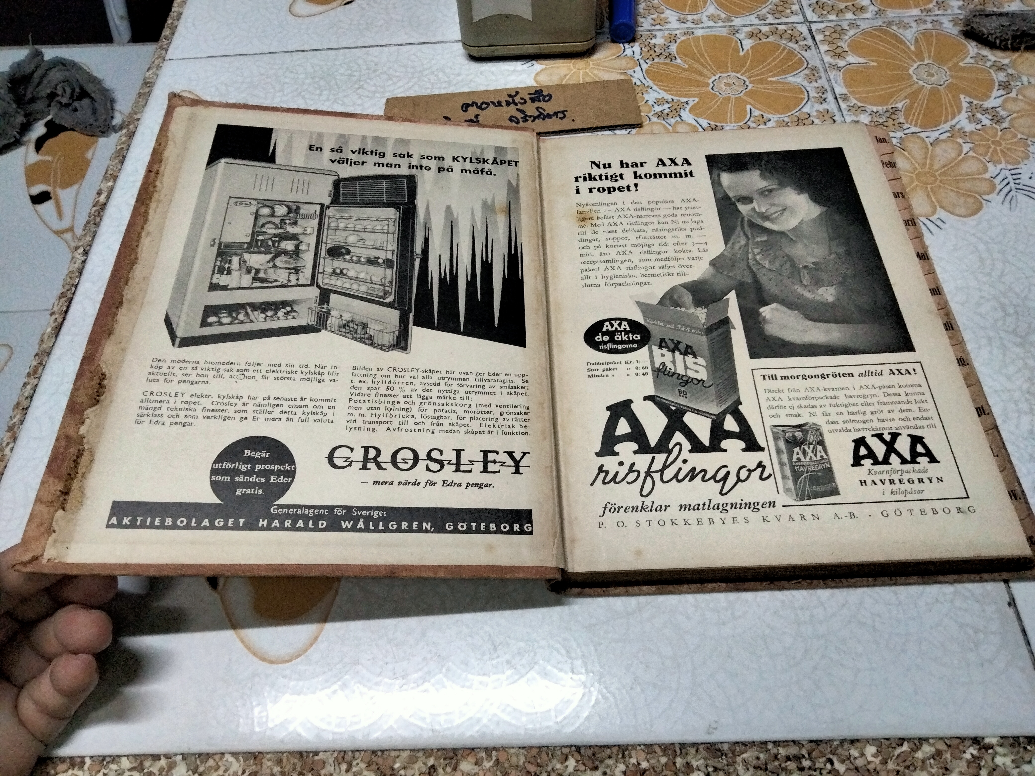 Husmoderns Köksalmanack Ideal almanackan, 1936 หนังสือแม่บ้านการเรือน ฉบับภาษาสวีเดน พิมพ์ พ.ศ. 2479 **สินค้าหมด**