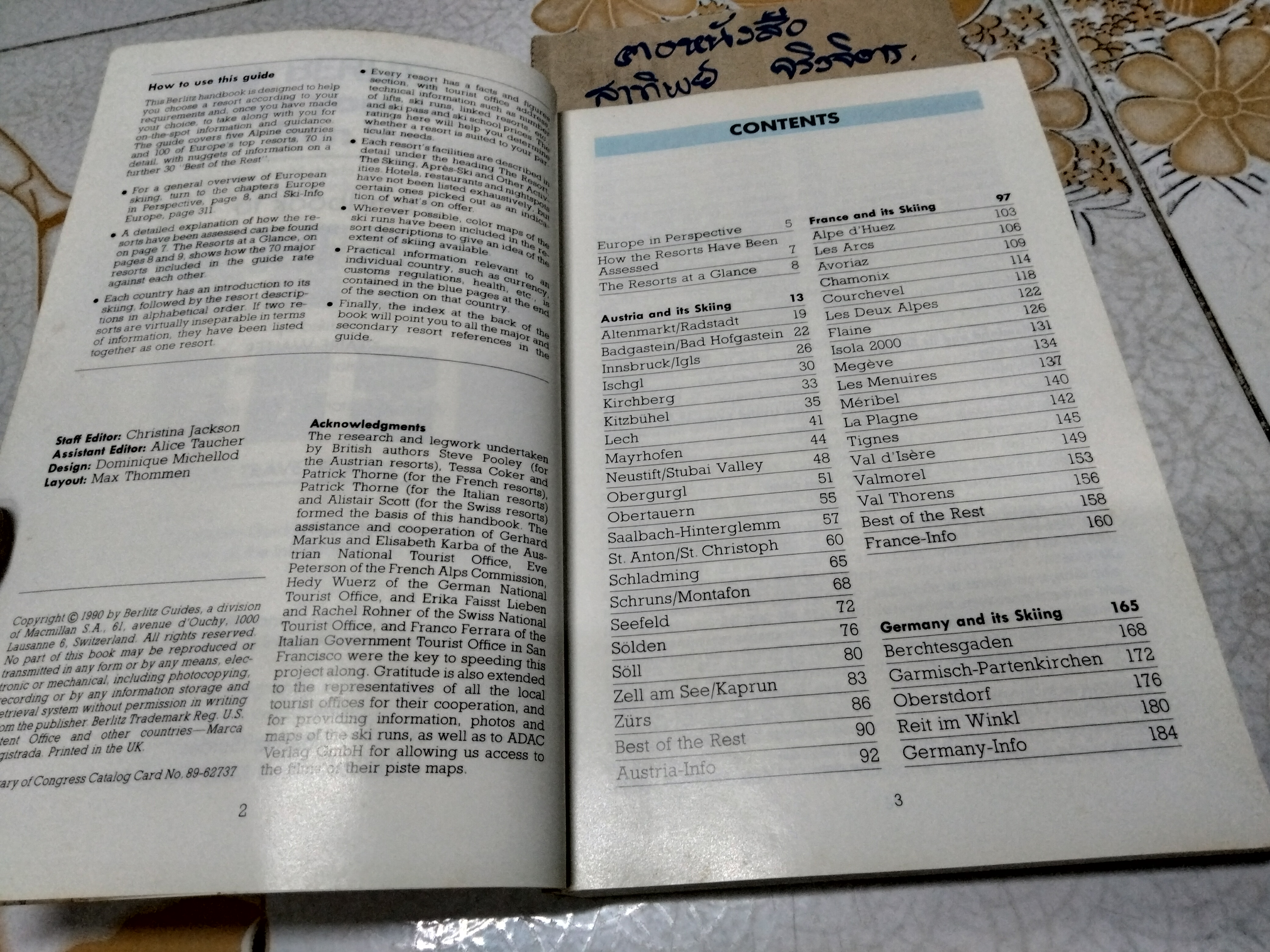 Handbook to skiing the Alps by Claire Walter - book.