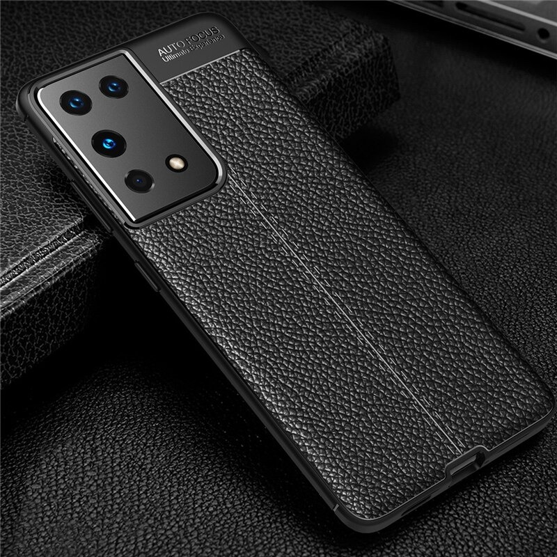 Case Samsung Galaxy S21 Ultra #เคสฝาหลัง TPU ผิวลิ้นจี่ช่วยป้องกันลายนิ้วมือและกันลื่นได้ดี
