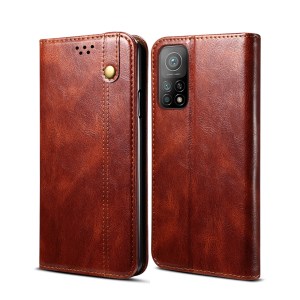 เคส Xiaomi Mi 10T Pro #เคสฝาพับหนัง PU ผิวหนังม้า Waxy Crazy Horse Texture TPU + PU Leather Case Cover