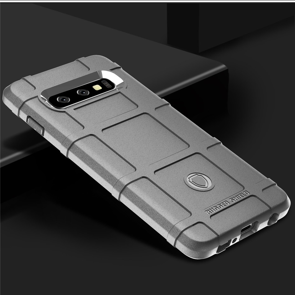 Case Samsung Galaxy S10 #เคสฝาหลัง Rugged Shield Series Soft Silicone Shock Absorption Matte กันกระแทก