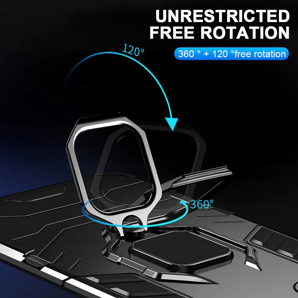 Case Huawei Nova 9 #เคสฝาหลังพลาสติกแข็ง +TPU Hybrid Case มีแหวนสวมนิ้วโลหะ