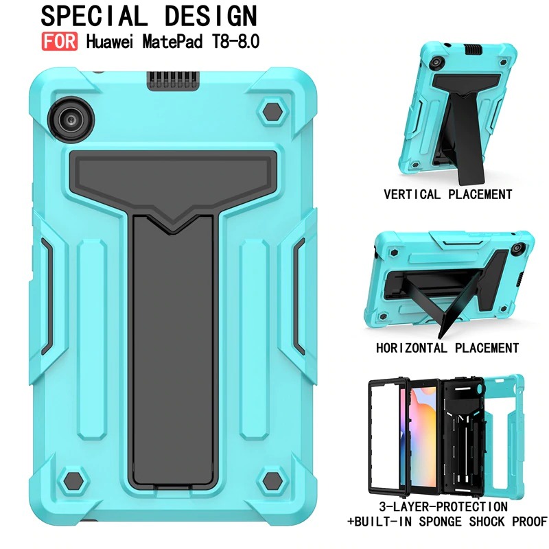 Case Huawei MatePad T8 8 นิ้ว #เคสฝาหลังกันกระแทกมีขาตั้ง Kickstand PC Silicone Armour Defender