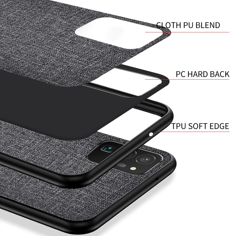 เคส Samsung Galaxy Note 20 / Note 20 5G#เคสฝาหลังเคลือบผิวผ้า Matte Cloth PU + PC + TPU Hybrid