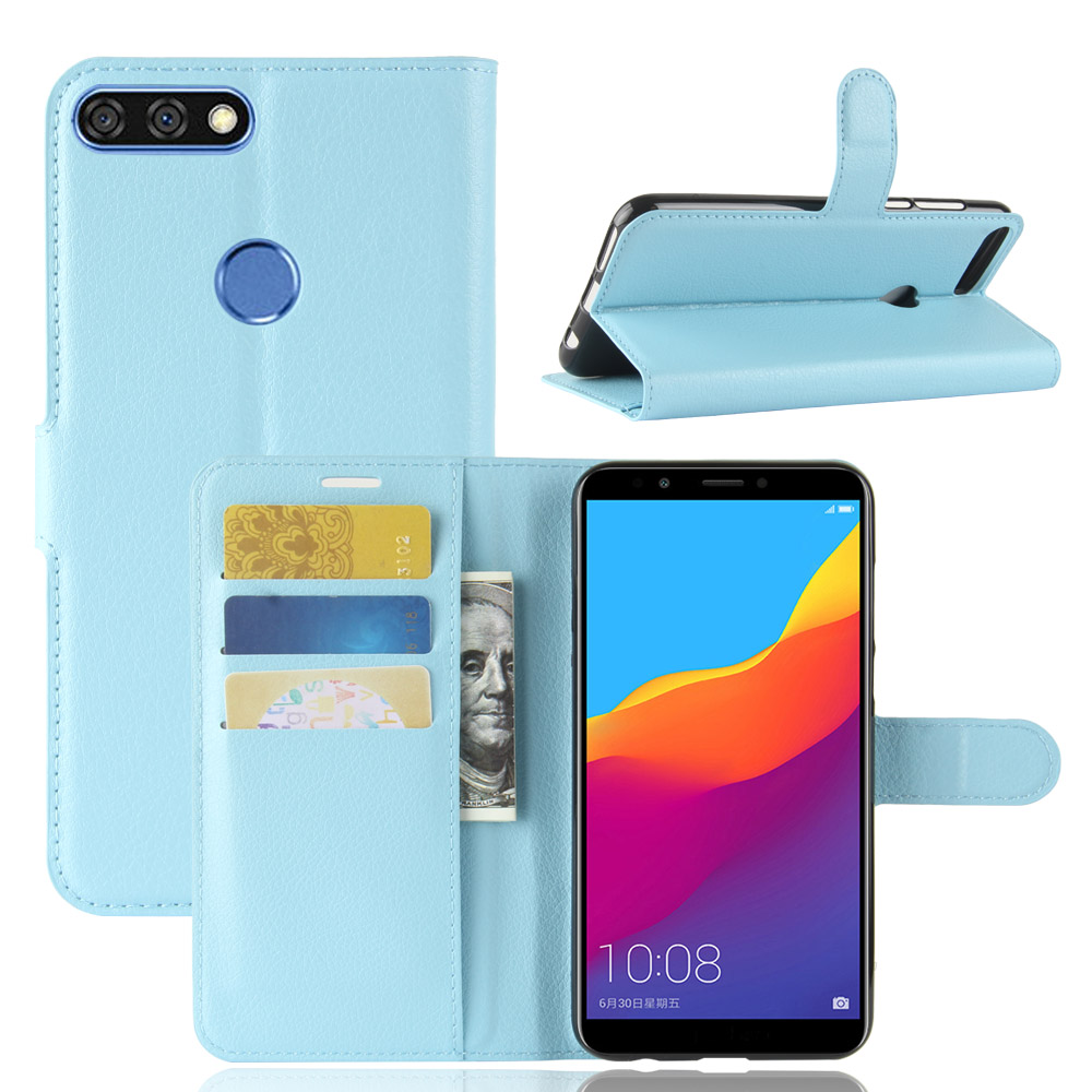 เคส Huawei Honor 7C #เคสฝาพับสไตล์กระเป๋าสตางค์หนัง PU ผิวลิ้นจี่