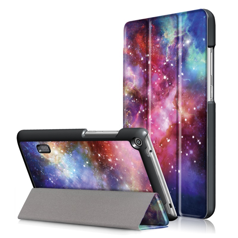 เคส Huawei MediaPad T3 7.0 #เคสฝาพับหนัง PU 3 พับพิมพ์ลายสวยงาม Smart Tri-fold Stand