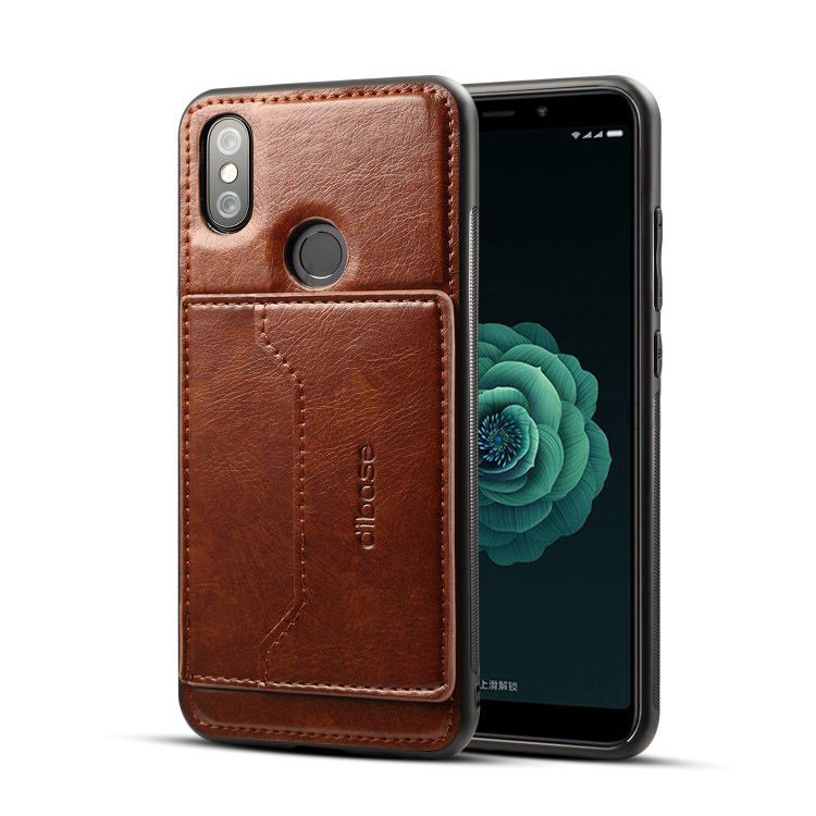 เคส Xiaomi Mi A2 #เคสฝาหลัง TPU เคลือบหนัง PU Crazy Horse Leather Coated PC + TPU Hybrid