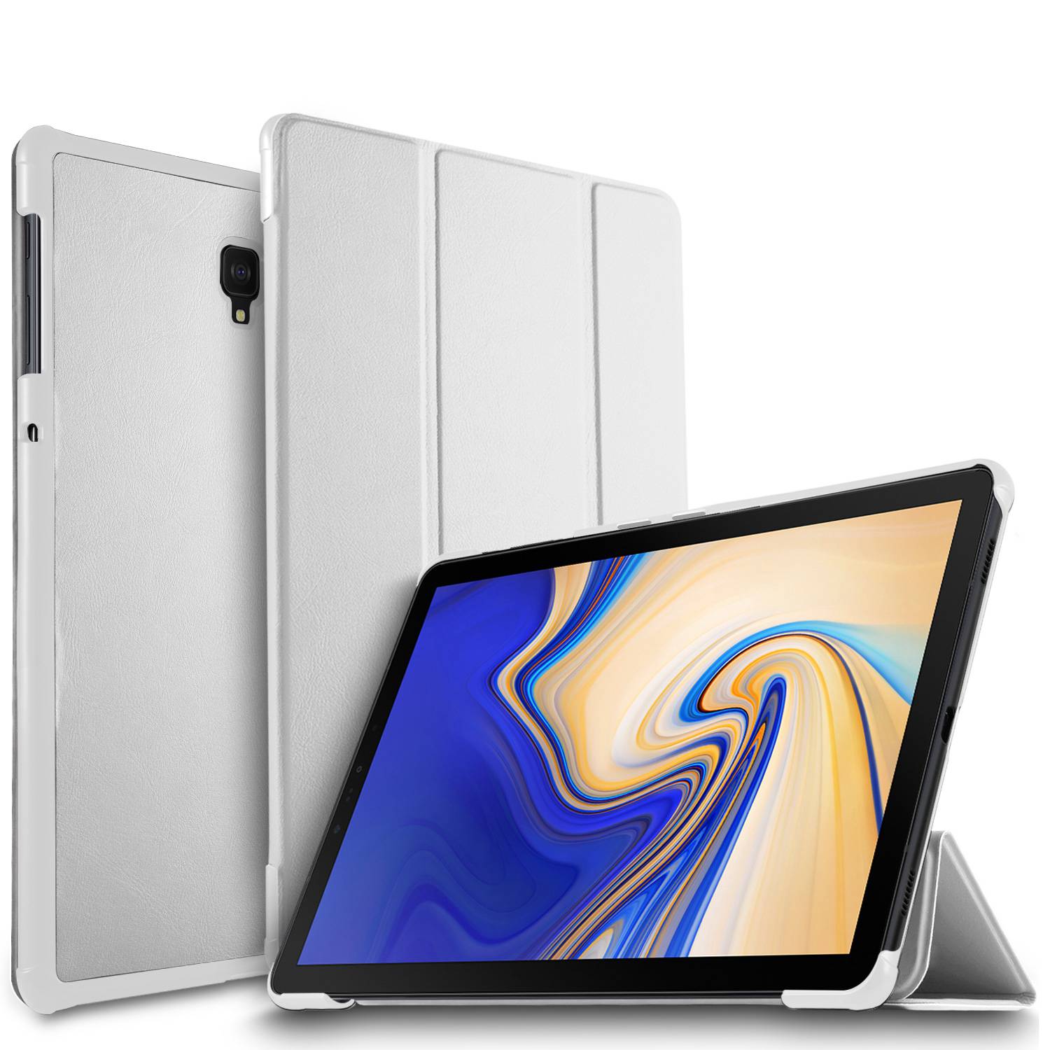เคส Samsung Galaxy Tab S4 10.5 นิ้ว T830 T835 T837 #เคสฝาพับแบบ 3 พับ Tri-fold Stand PU Leather Wake /Sleep Protection