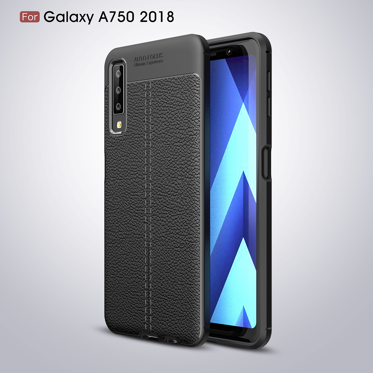 เคส Samsung Galaxy A7 (2018) #เคสฝาหลังTPU ผิวลิ้นจี่ช่วยป้องกันลายนิ้วมือและกันลื่นได้ดี