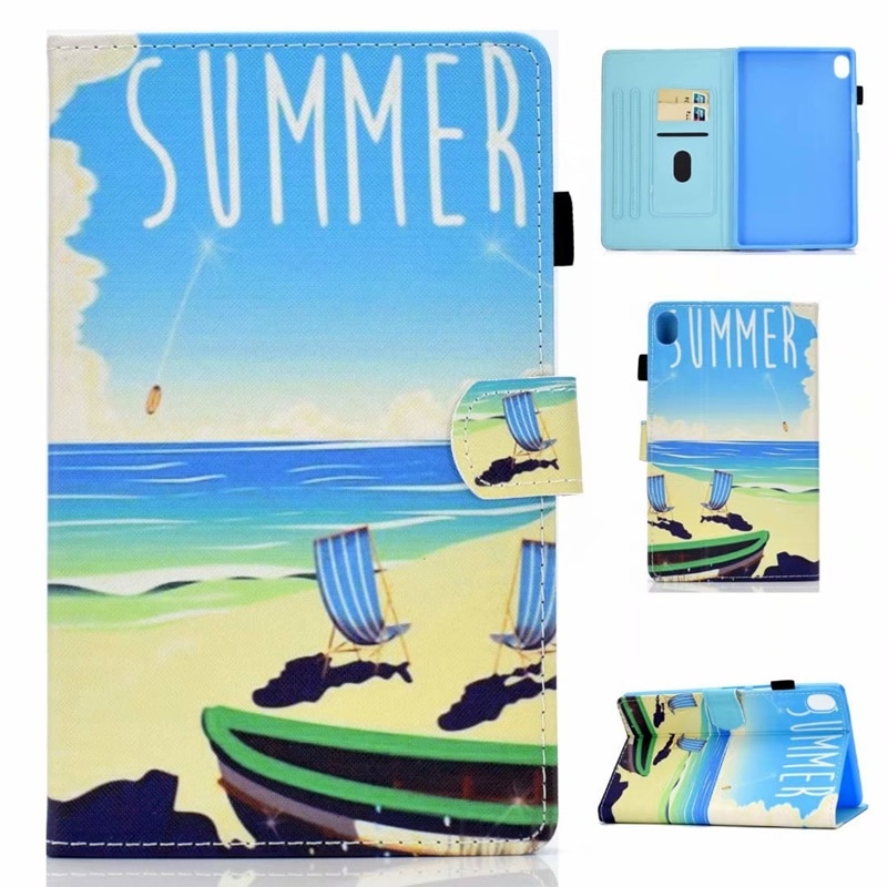 เคส Huawei MediaPad M6 10.8 นิ้ว #เคสฝาพับพิมพ์ลายหนัง PU พร้อมที่เก็บการ์ด Pattern Printing PU Leather Tablet Stand Case with Card Storage