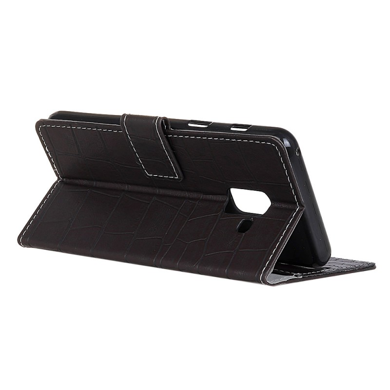 เคส Samsung Galaxy J6 (2018) #เคสฝาพับสไตล์กระเป๋าหนัง PU ผิวหนังจระเข้