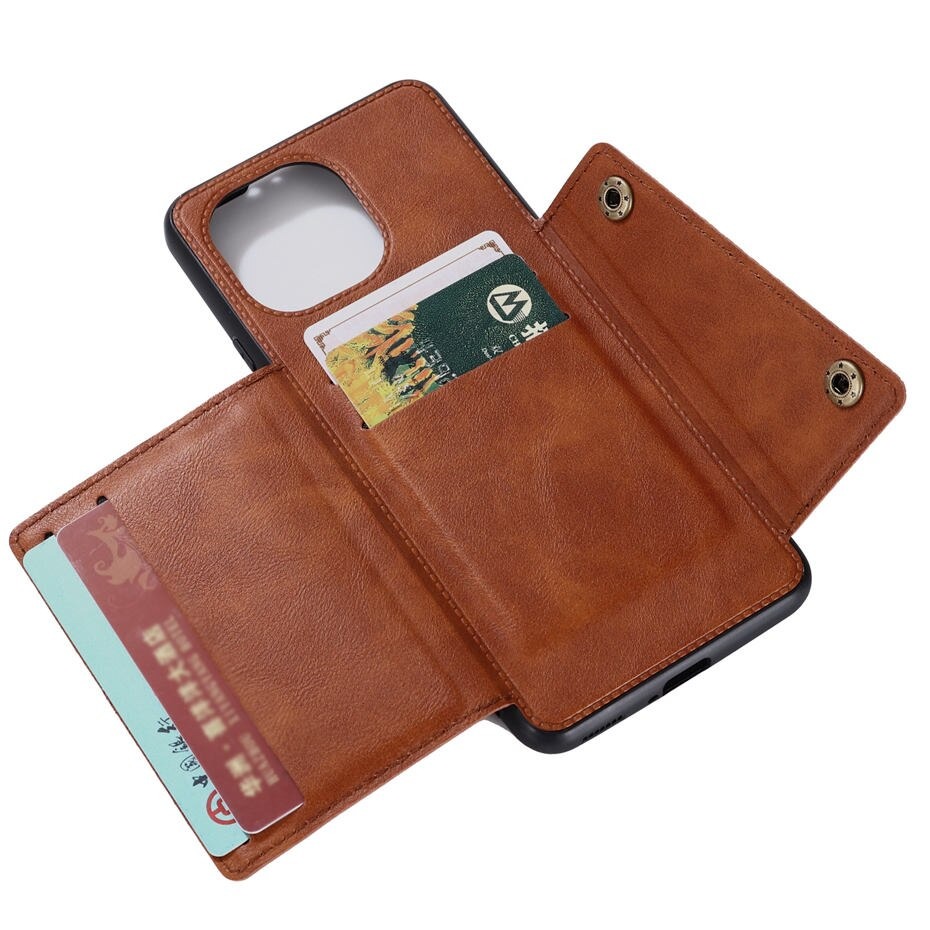 เคส Xiaomi Mi 11 #เคสแบบฝาหลัง TPU เคลือบหนัง PU มีแผ่นโลหะช่องเก็บบัตร PU Leather Coated TPU Card Holder Magnetic Kickstand