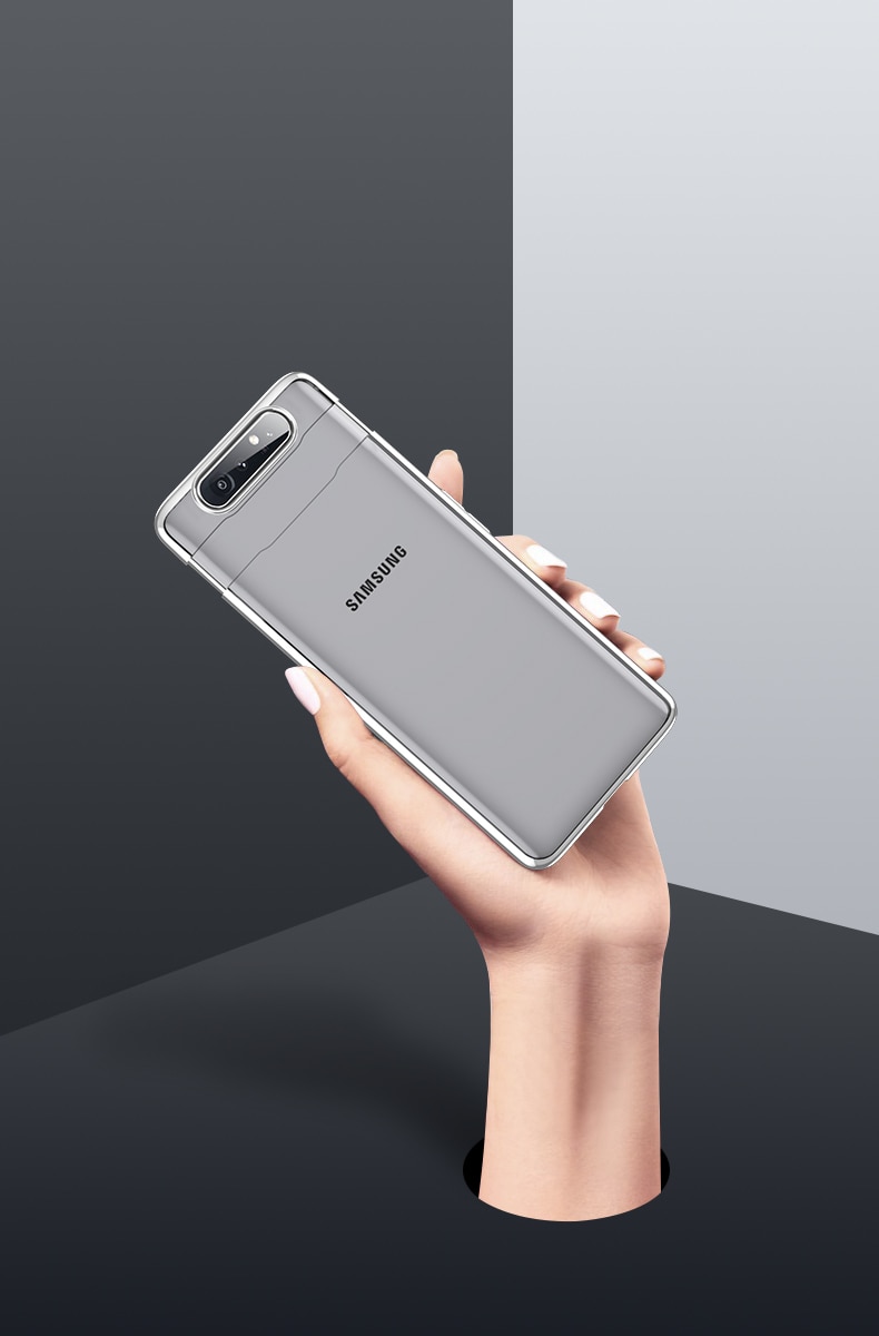 Case Samsung Galaxy A80 #เคสฝาหลังพลาสติกแข็งใสขอบเงา GKK Shock Resistant Electroplating Hard PC Phone Casing