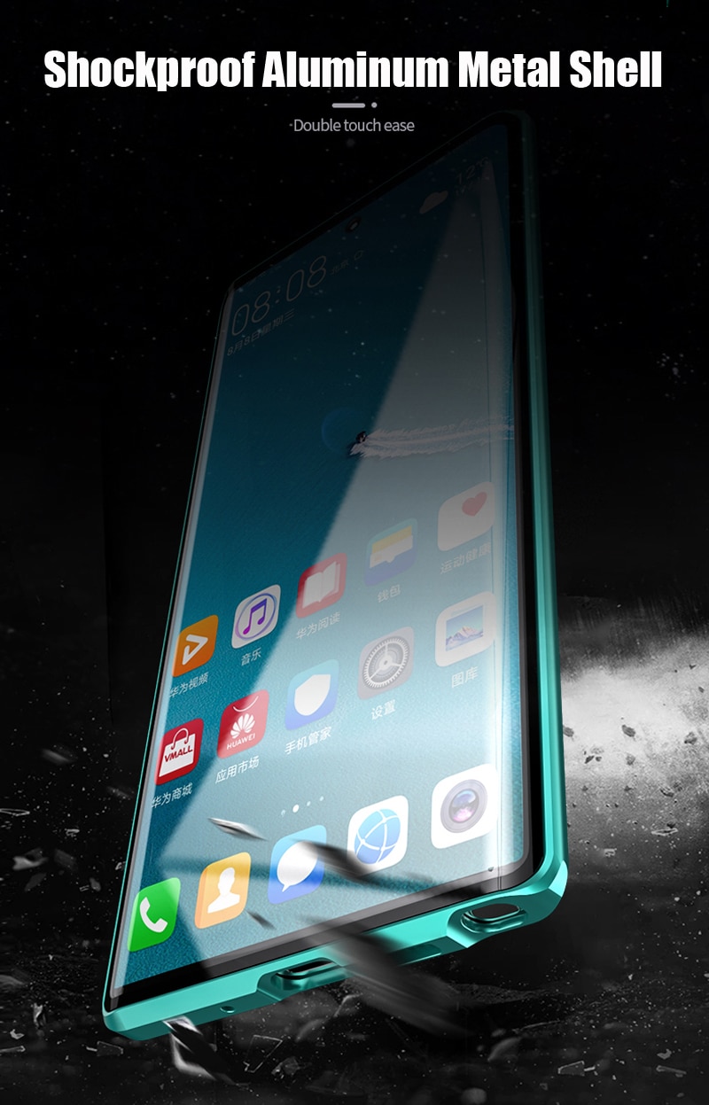 เคส Samsung Galaxy Note 10 #เคสฝาครอบกระจกขอบโลหะดูดซับแม่เหล็ก Fully Protection Magnetic Adsorption Glass Metal Phone Protective
