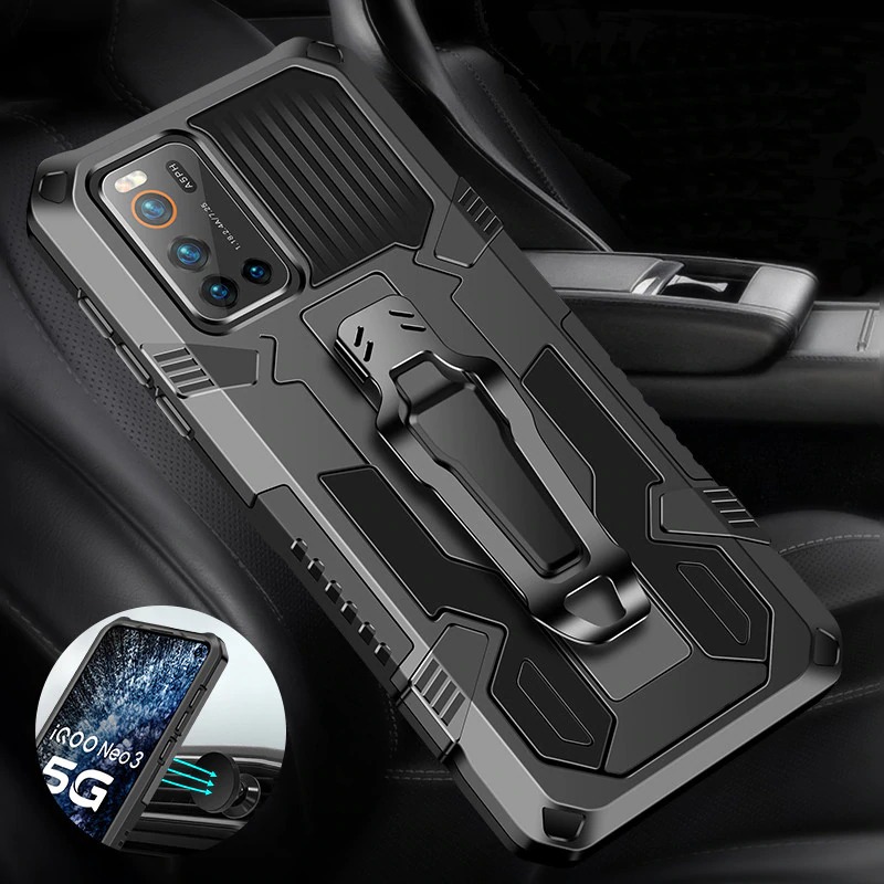 Case Vivo V19 #เคสฝาหลังกันกระแทกมีคลิบหนีบ ไฮบริด พลาสติก+TPU Heavy Duty Rugged Hybrid