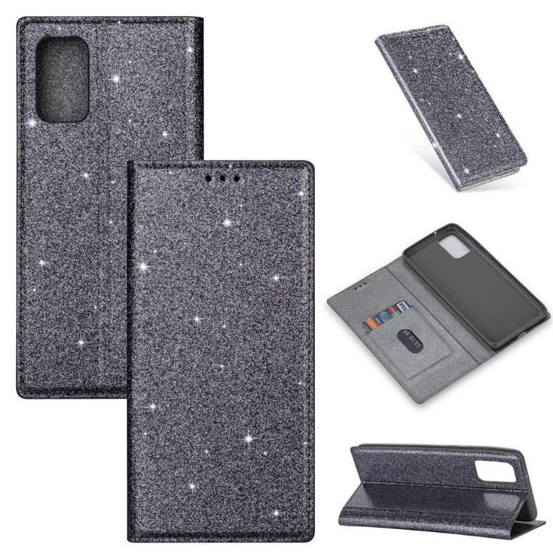 เคส Samsung Galaxy S20 FE / S20 FE 5G #เคสฝาพับ PU Glittery powder splicing design, dresses your device with a characteristic outwear