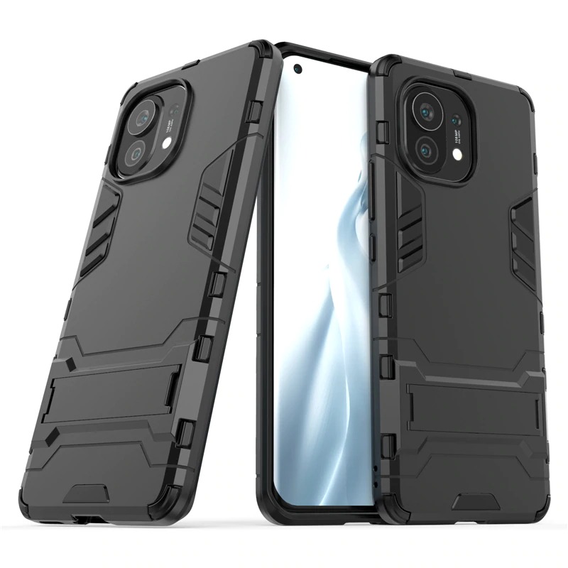 เคส Xiaomi Mi 11 #เคสฝาหลังพลาสติก ไฮบริด TPU + Kickstand