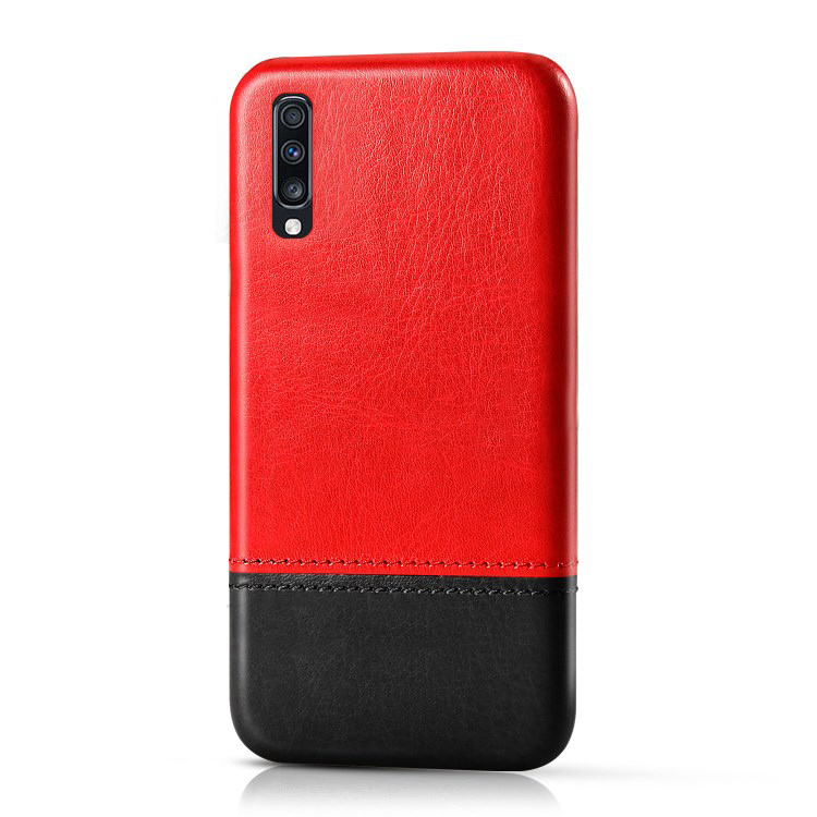 Case Samsung Galaxy A70 #เคสฝาหลังพลาสติกเคลือบหนัง PU สีทูโทน KSQ Bi-color Splicing Leather Phone