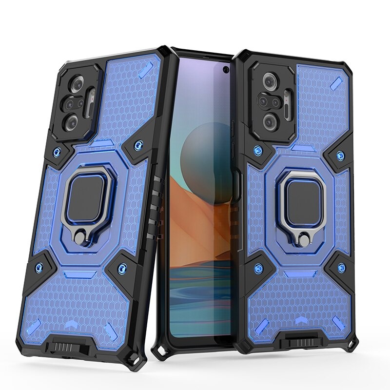 เคส Redmi Note 10 pro #เคสฝาหลังกันกระแทกมีแหวนสวมนิ้ว Hybrid Hard PC Soft TPU Bumper Protective Case with 360 Rotation Kickstand