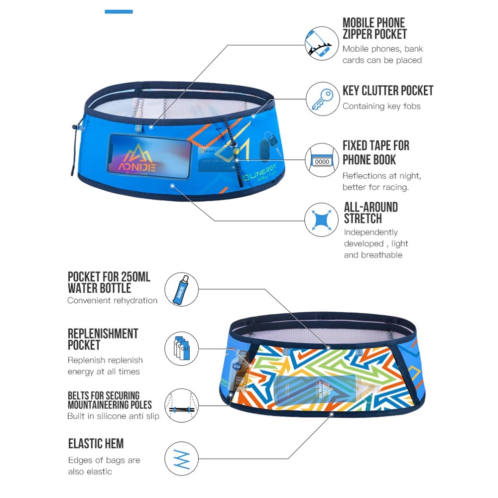 กระเป๋าคาดเอว แบบบาง ใส่ขวดน้ำได้ AONIJIE รุ่น W8108 (A24)