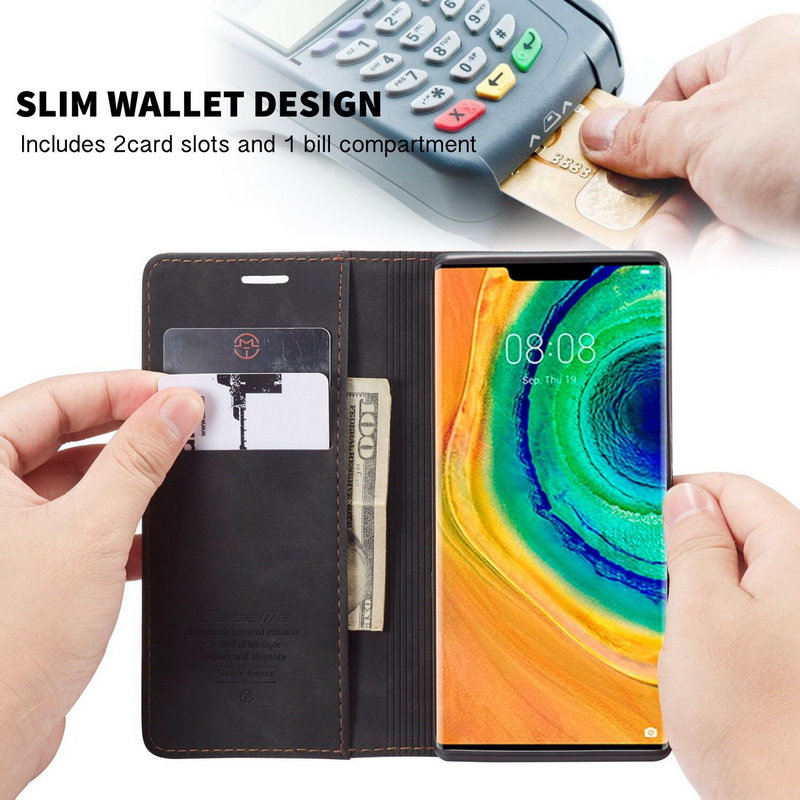 Case Huawei Mate 30 Pro #เคสฝาพับหนังกระเป๋าสตางค์ CASEME Auto-absorbed Leather Wallet